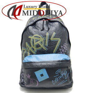 Balenciaga Graffiti Backpack Leather Black Multicolor